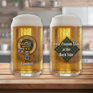 Verre Canette Campbell Crest sur Tartan