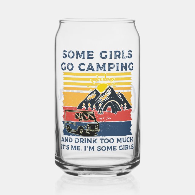 Verre Canette Camping Personnalisé Fille Amusante Retro Girls Ca (Recto)