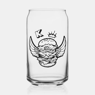 Verre Canette Can Glass avec hamburger.