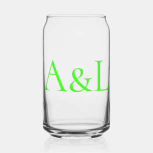 Verre Canette Canapé Monogramme en néon clair - Personnalisable