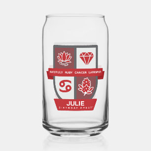 Verre Canette Cancer Birthday Crest™ pour le 1er-22 juillet