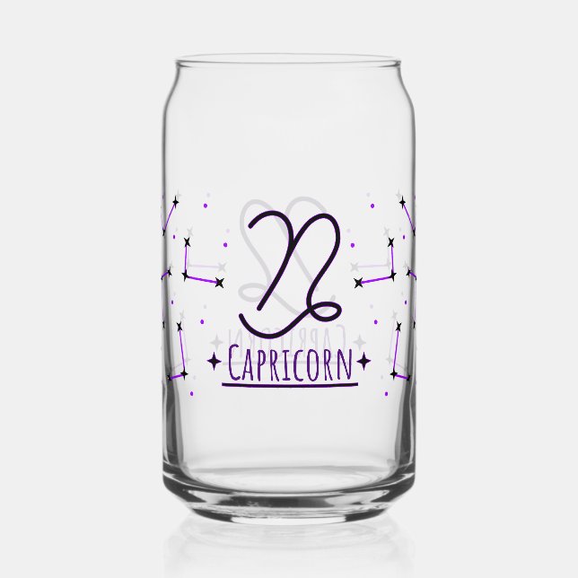 Verre Canette Capricorn Can Glass Zodiac Drinkware (Recto)