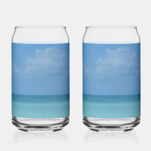 Verre Canette Caraïbes Horizon Tropical Turquoise Bleu
