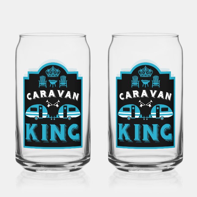 Verre Canette Caravan King Cadeaux Pour Campeurs (Recto)