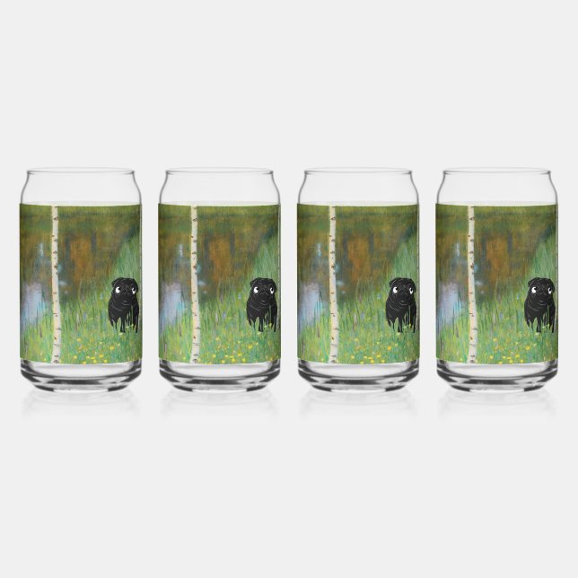 Verre Canette Carlin Chien mignon Gustav Klimt Forest (Dos)