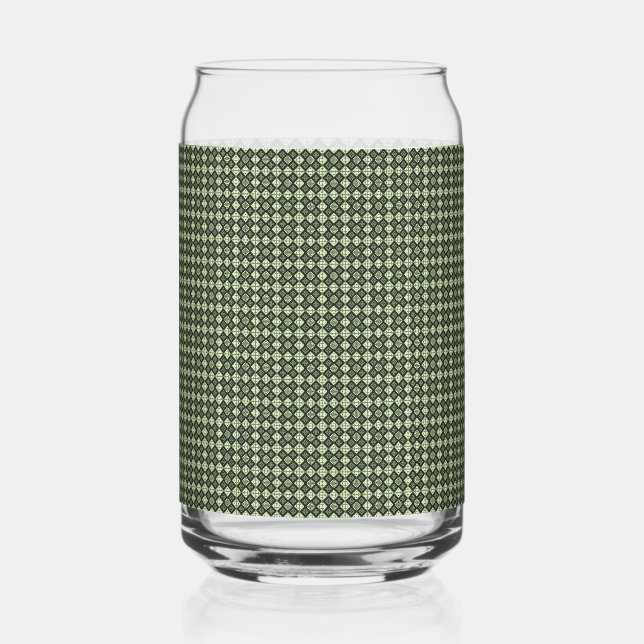 Verre Canette carré vert texture carré carreau mode classique ca (Recto)