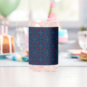 Verre Canette Carreaux floraux décoratifs motif