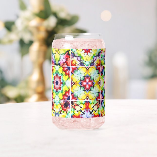 Verre Canette Carreaux Méditerranéens, Carreaux à Encre Alcooliq (Insitu (Mariage))