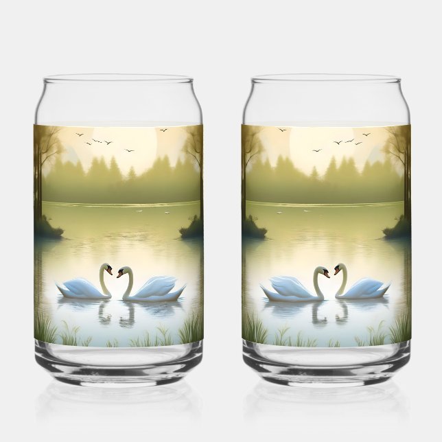 Verre Canette Caution de cygne : Famille et amis (Verso)