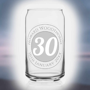 Verre Canette Célébration d'anniversaire avec nom, âge et date d