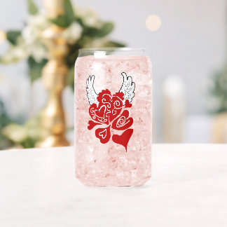 Verre Canette Célébration De La Vie Cœurs Ailes