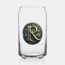 Celtic Monogram Can Glass Set