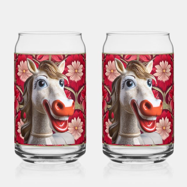 Verre Canette Ceramic Horse Soda Glass (Recto)