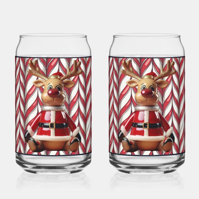 Verre Canette Ceramic Reindeer Soda Glass (Recto)