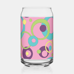 Verre Canette Cercles roses funky