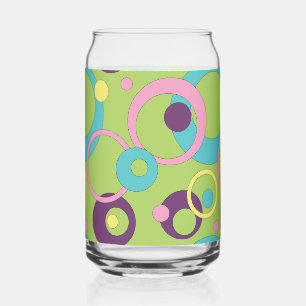 Verre Canette Cercles verts funky