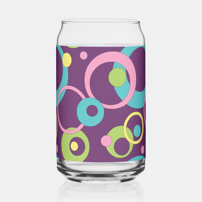 Verre Canette Cercles Violets Funky (Recto)