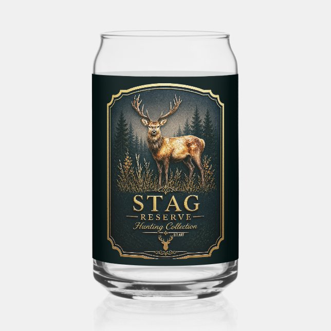 VERRE CANETTE CERF – COLLECTION CHASSE  (Recto)
