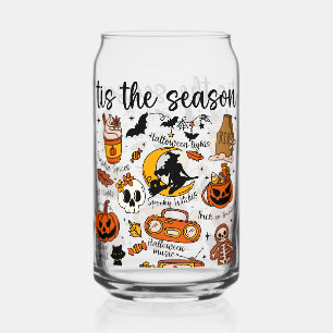 Verre Canette 'C'est la saison Halloween Doodles
