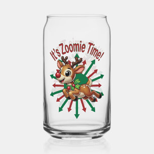Verre Canette C'est l'heure de Zoomie ! Le renne de Noël