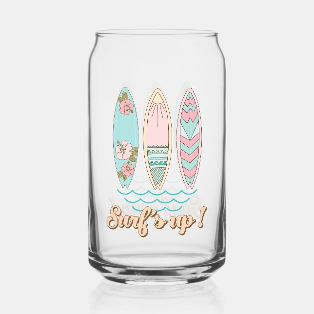Verre Canette C'est parti ! Été de surf sur plage tropicale (Recto)