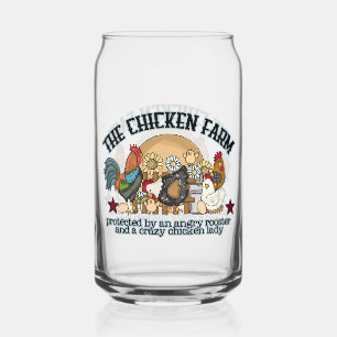 Verre Canette Charmante ferme de poulet