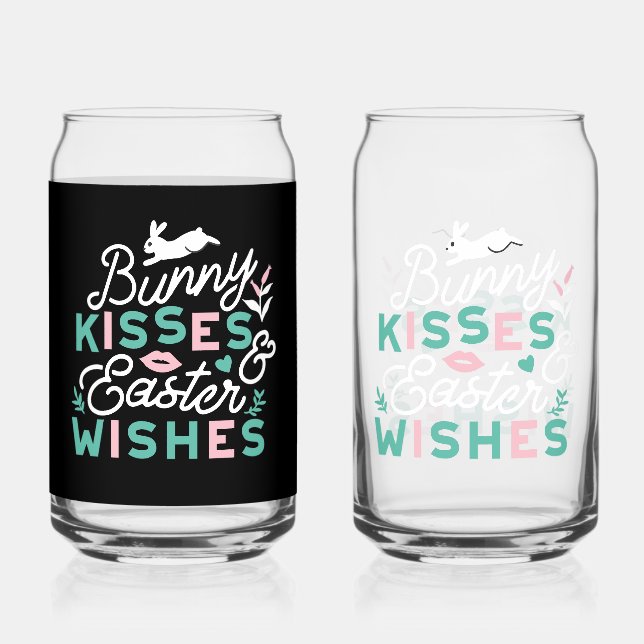Verre Canette Charmante Typographie de Pâques Bunny Pâques (Verso)