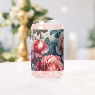 Verre Canette Charme floral de la rose intemporelle