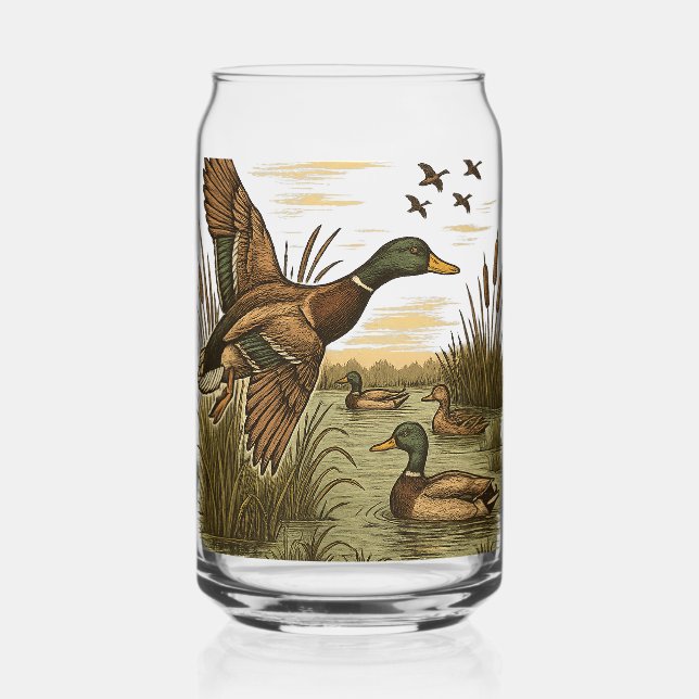 Verre Canette Chasse-Rétro-Volant-Caner-Colvert,  (Verso)