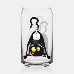 Verre Canette Chat à l'envers Personnage de dessin animé drôle