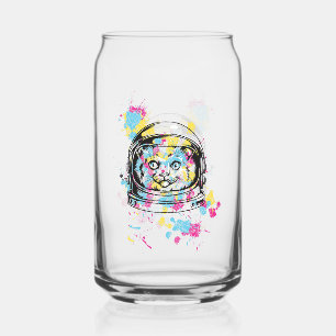 Verre Canette Chat Astronaute