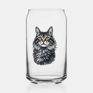 Verre Canette Chat aux yeux verts 
