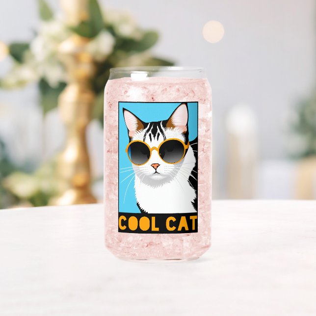 Verre Canette Chat Cool amusant (Insitu (Mariage))