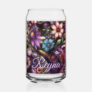 Verre Canette Chat de jardin Fleur Abstrait Personnalisé
