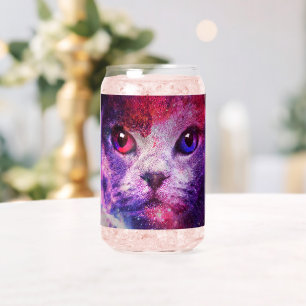 Verre Canette Chat de la galaxie violette