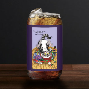 Verre Canette Chat de Noël
