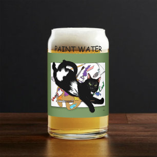 Verre Canette Chat noir de l'artiste
