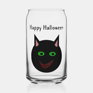 Verre Canette Chat noir Halloween personnalisé