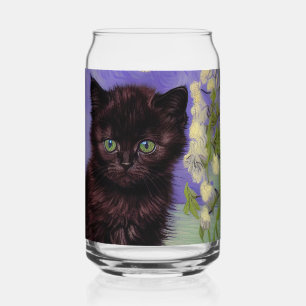 Verre Canette Chat Van Gogh avec fleurs blanches