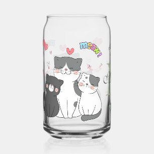 Verre Canette Chats adorables Coeurs Moins Thématiques Monogramm