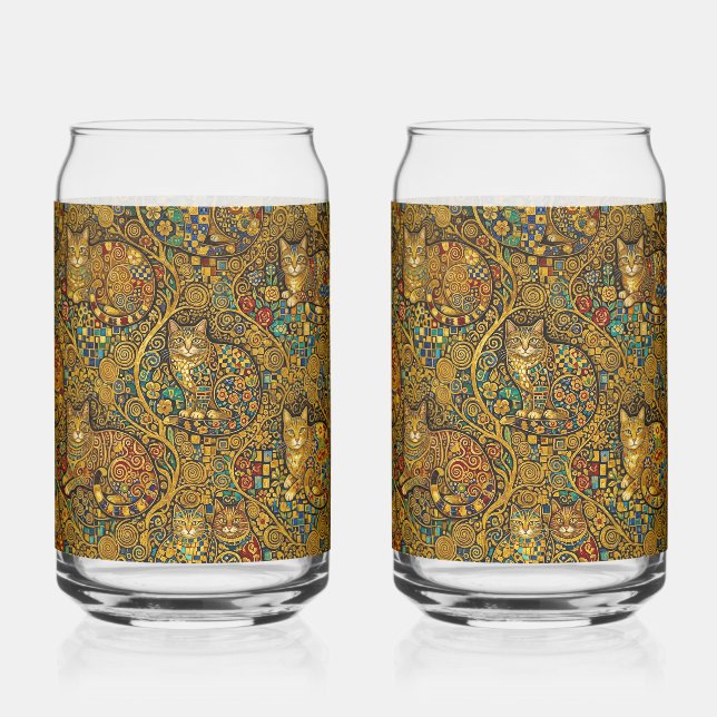 Verre Canette Chats de style nouveau en or (Recto)