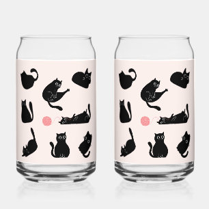Verre Canette Chats noirs idiots