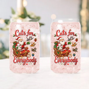 Verre Canette Chats pour tout le monde Funny Santa Noël