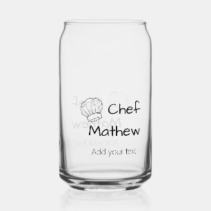 Verre Canette Chef cuisinier ajouter nom texte hommes cuisine bo