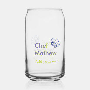 Verre Canette Chef cuisinier ajouter nom texte hommes cuisine bo