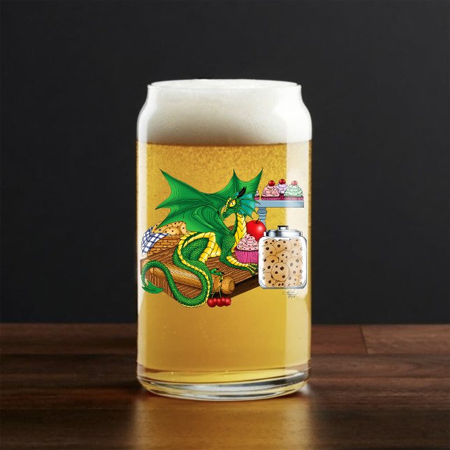 Verre Canette Chef pâtissier Dragon Vert (Créateur téléchargé)
