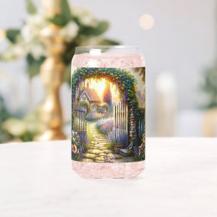 Verre Canette Chemin du jardin enchanté Cottagecore