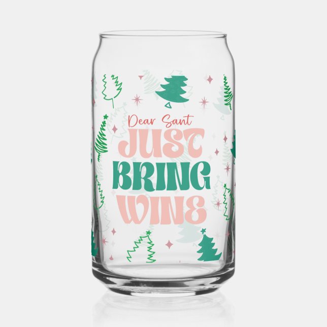 Verre Canette Cher Père Noël, Apporte juste du vin (Gauche)