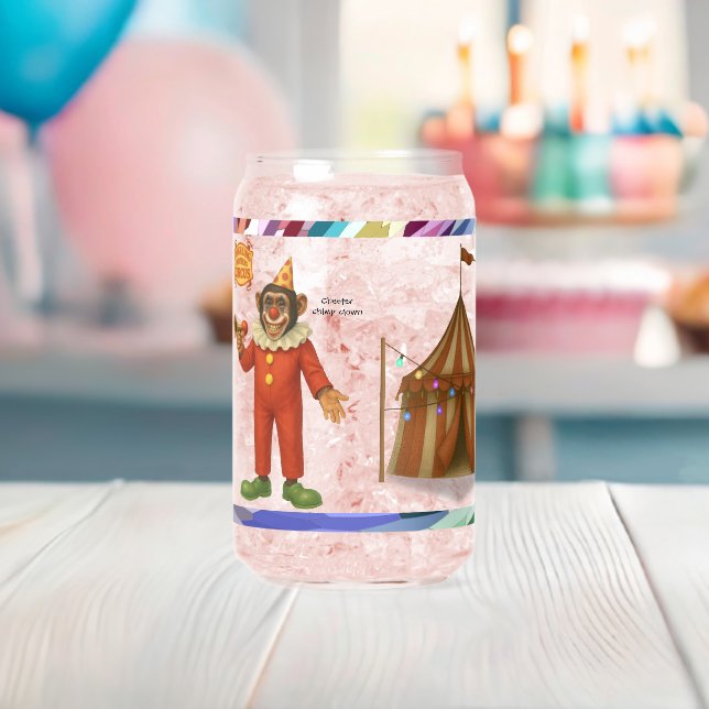 Verre Canette Chester le clown chimpanzé (Insitu (Baby Shower))