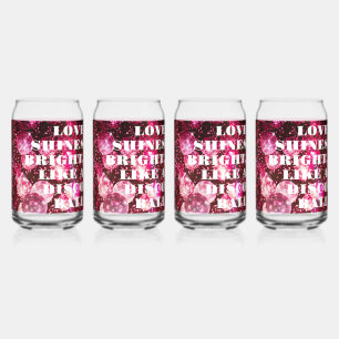 Verre Canette Chic Bold Parties scintillant rose Retro Mariage d
